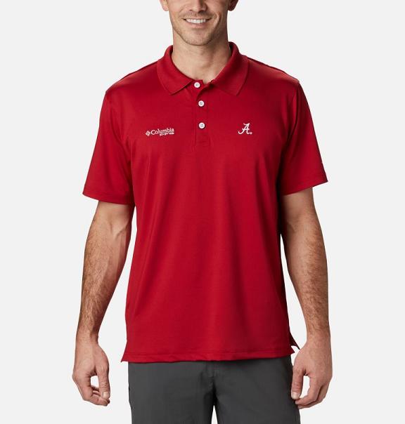 Columbia Mens Polo Sale UK - Collegiate Clothing Red UK-472092